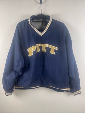 Vintage Team Athletics University Of Pittsburgh V Neck Pullover Windbreaker
